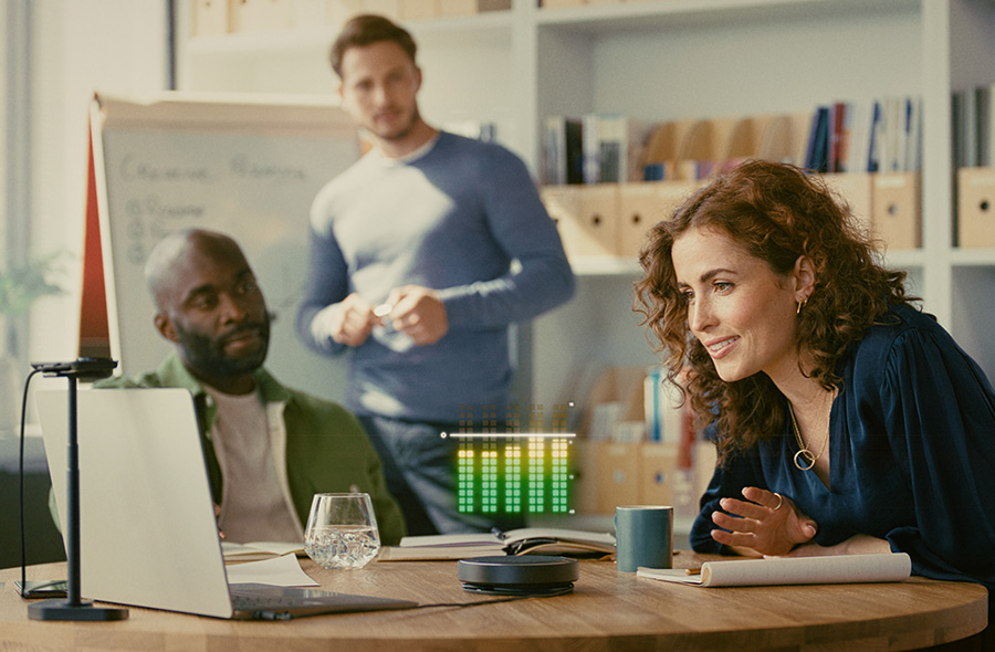 Jabra Speak2 Voice Level Normalization Speakerphone Speak2 75 LED-Anzeige für Mikrofonqualität